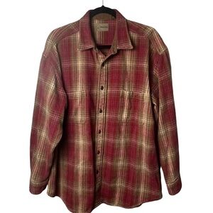 St John Bay Mens Flannel XLT Pocket Button Shacket Thick Shirt Jacket ButtonDown